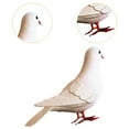 thumbnail image 6 of figatia Simulation Foam Pigeon Model Imitation Dust Miniature Statue Figure Residential Culture Realistic Pigeon Artificial Bird for Shelf White, 6 of 8