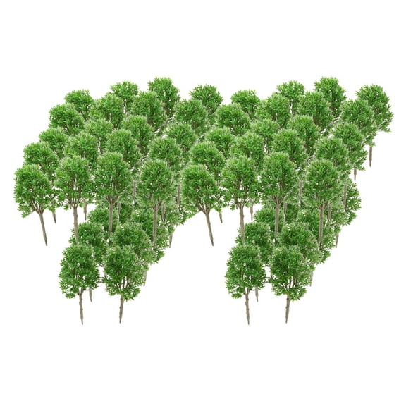 60Pcs Green Tree Train Street Architecture Scenery DIORAMAS Decor 1/30 Gauge
