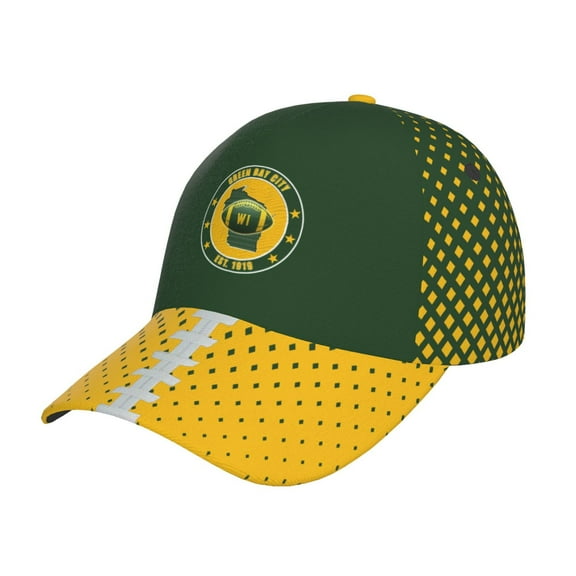 Adult Men Women Football Caps Hats Green Bay City Wisconsin State WI Adjustable Printed Hat Cap for Sports Fans