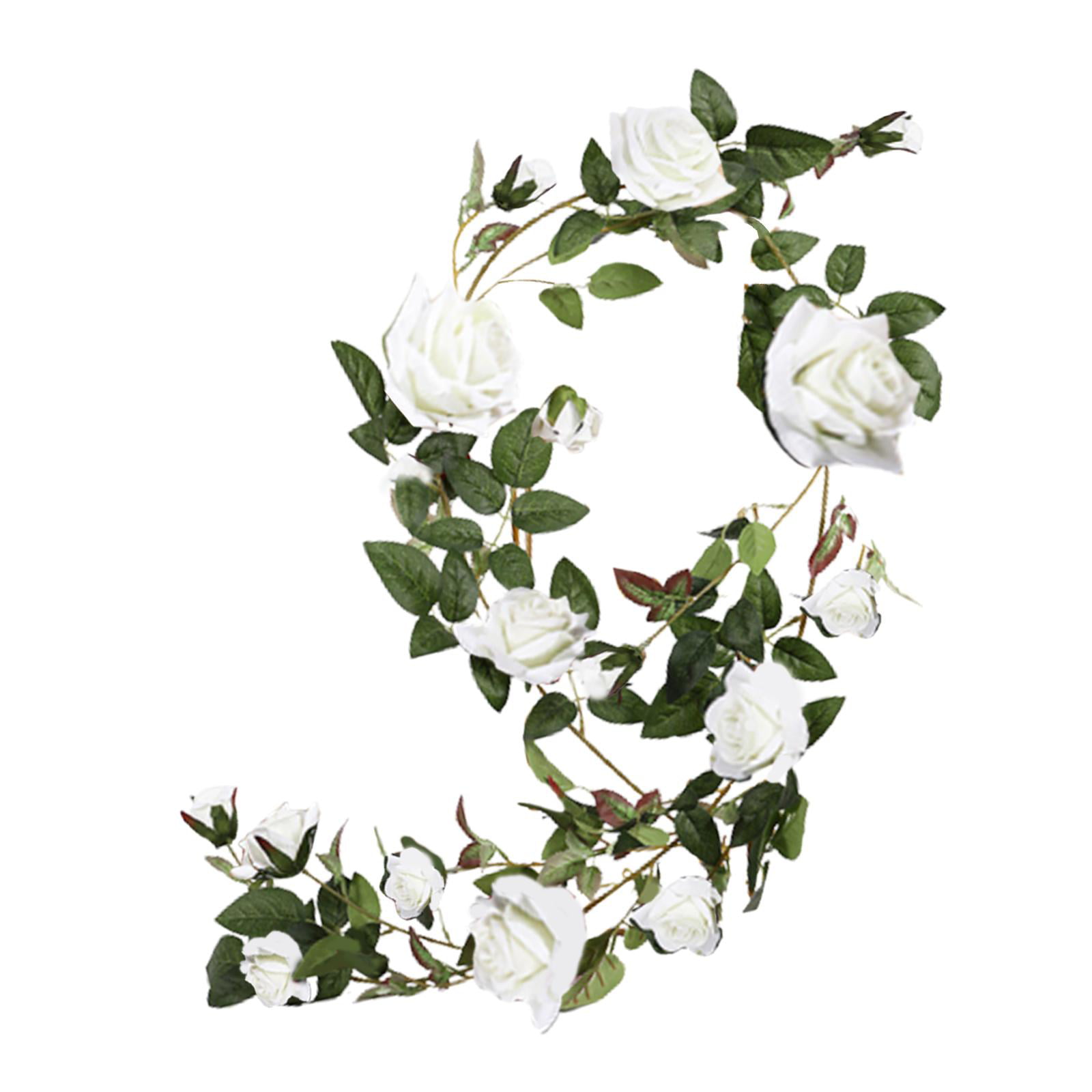 6FT!! Artificial Ivy & ivory Roses Garland Wedding/Festival Decoration 