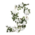 thumbnail image 1 of Guirnalda de flores artificiales de seda, rosas falsas, arreglo floral de 1,8 m Blanco 10cm, 1 of 9