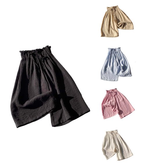Antinious Toddler Girls Solid Wide Leg Loose Full Length Casual Pants