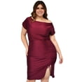 thumbnail image 1 of Vestido escote barco Roman Fashion Vino Talla 40, 1 of 7