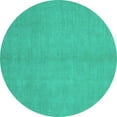 thumbnail image 1 of Ahgly Company Machine Washable Indoor Round Abstract Turquoise Blue Modern Area Rugs, 8' Round, 1 of 4