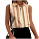 thumbnail image 1 of TaTaai Printed Lapel Top Sleek Texture Women's Fashion Button Front Sleeveless Short Sleeve Loose Summer Casual Office Blouse Gift, 1 of 6