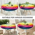 thumbnail image 7 of Colorful Tie Dye Wave Pattern Round Fitted Tablecloth with Elastic Edge,Dining Table Cover Waterproof,Outdoor Round Tablecloth for Camping,Dining,Indoor and Outdoor, 7 of 7