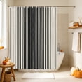 thumbnail image 5 of Black Striped Shower Curtain Set - Standard 72" x 72" Washable Bathtub Curtain with 12 Hooks, Farmhouse Beige Stripes Vintage Rustic Waterproof Fabric Stall Shower Curtains for Bathroom Décor, 5 of 8