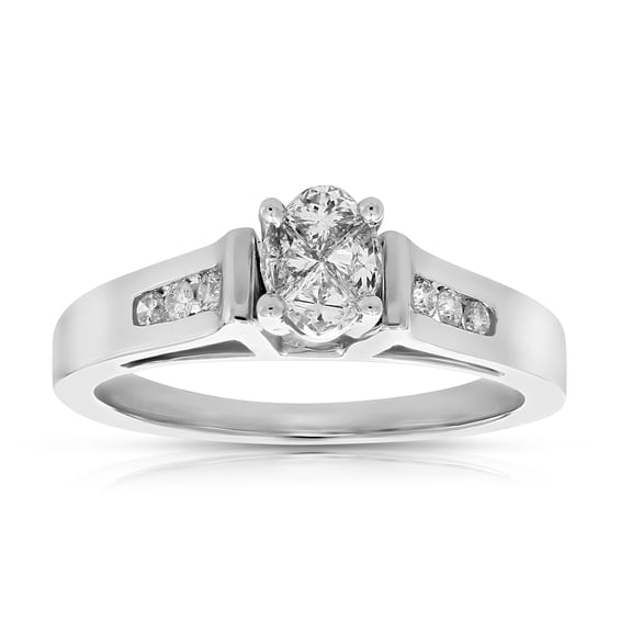 Vir Jewels 0.60 CTTW Diamond Engagement Ring 14K White Gold Wedding Bridal Size 7 Female Adult