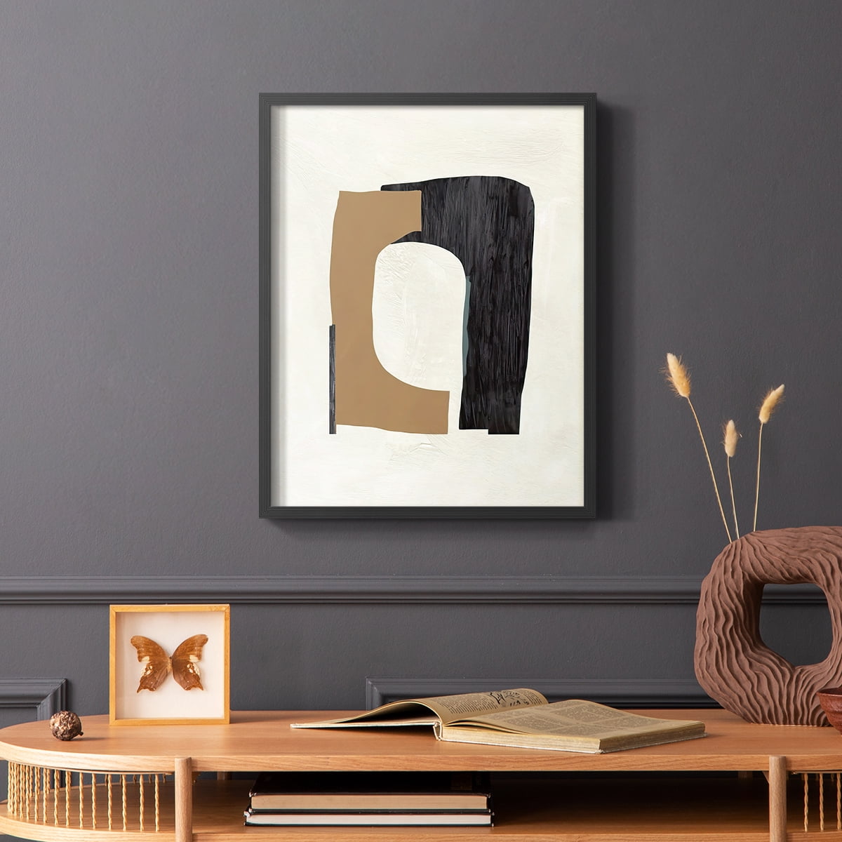 Cardboard Cutouts I Framed Print in Black Solid Wood Framed Print No Nail Hanging