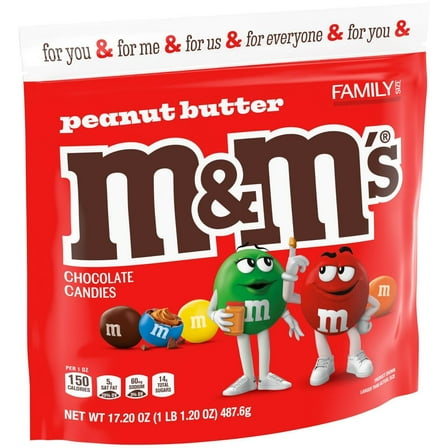 MM's Peanut Butter Family Size Chocolate Candy - 17.2oz - Pack of 2