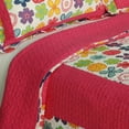 thumbnail image 2 of G&J Floral Pinwheel Cotton 3PC Floral Quilt Set Full/Queen Size Fuchsia Color, 2 of 4