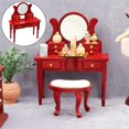 thumbnail image 4 of 1:12 de , muebles de tocador, juguetes para , DIY, tocador rojo, escritorio, dormitorio, decoración, accesorios, piezas, Hugo Cómoda de casa de muñecas, 4 of 10