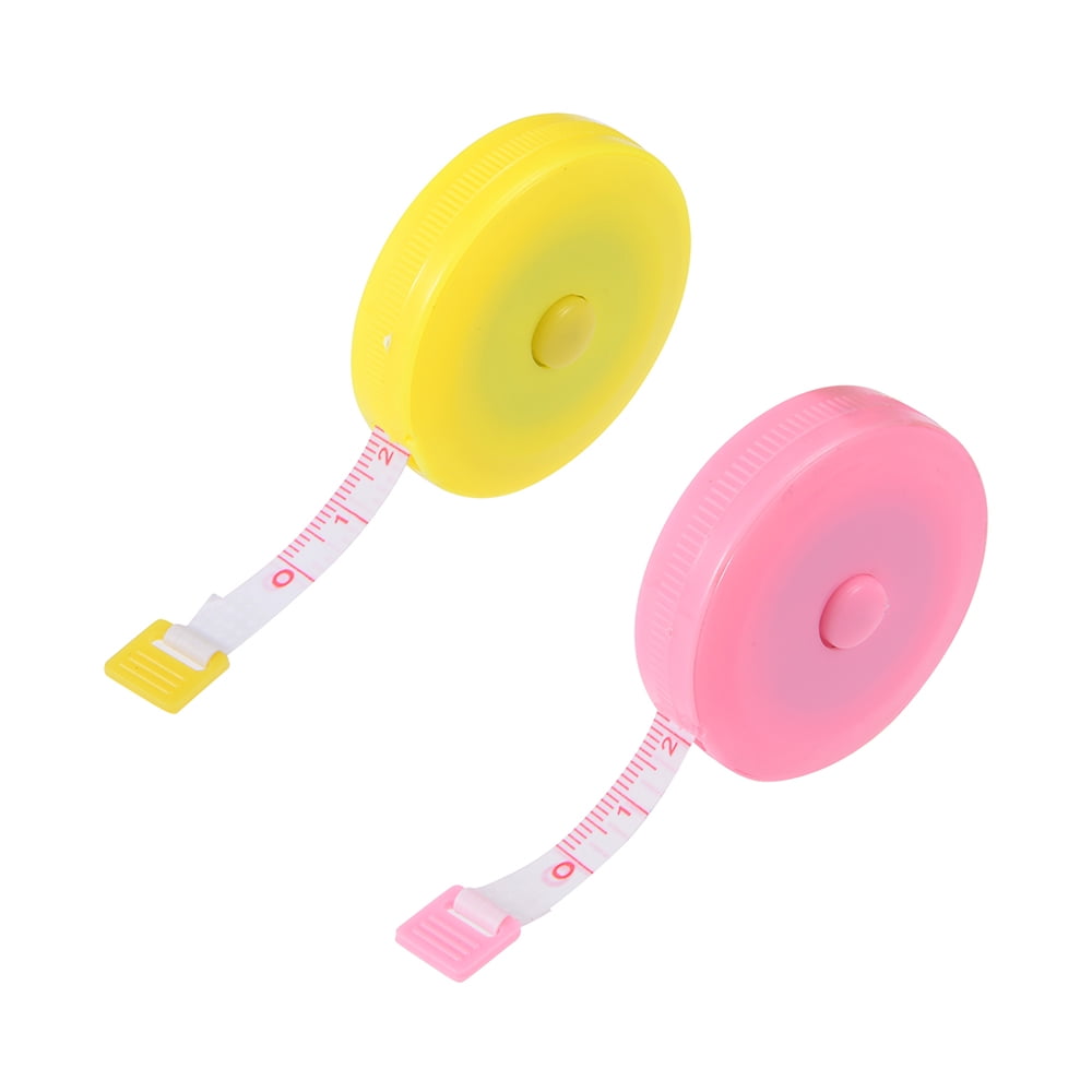 60-Inch Retractable Inch/Metric Soft Plastic Tape Measure Sewing Tailor Cloth Ruler 2 Pcs, Assorted