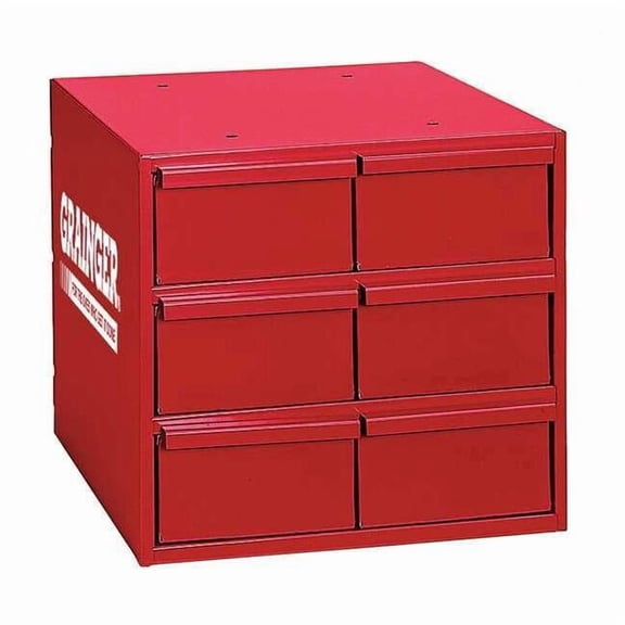 Durham Mfg Bin Cab,6RedDrwr,Gray,11"H,RedDrwr 001-17-S1157