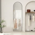 thumbnail image 6 of Gianna 59"x16" Arched Full Length Mirror with Stand Aluminum Frame Floor Mirror for Bedroom,Black, 6 of 7