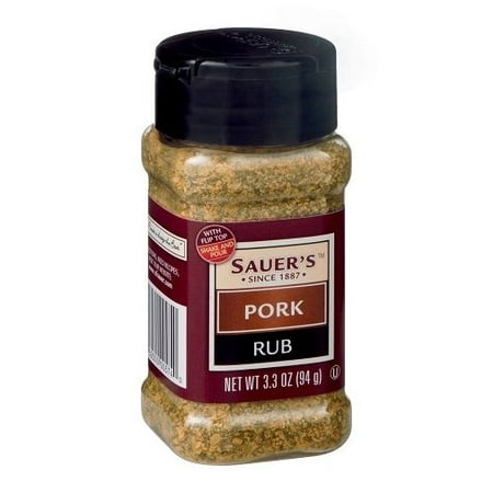 Sauers Sr Pork Seasning Rub 3.3oz (Best Pork Dry Rub For Smoking)