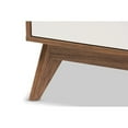 thumbnail image 5 of Baxton Studio Calypso Mid-Century Modern White and Walnut Wood 3-Drawer Storage Chest, 5 of 7