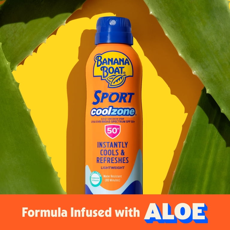 Cool Banana‼︎ Banana Boat Cool Zone SPF 50 Sunscreen Spray, Cooling Sunblock