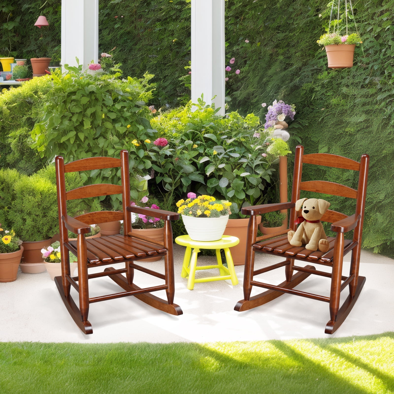 Zimtown Child's Wood Rocking Chair,Solid Wood Rocker with High