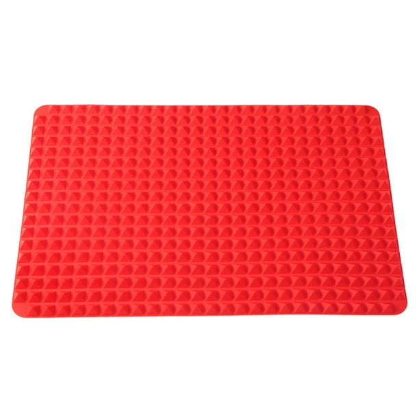 Bsvklp Estera para Hornear Piramidal Silicona Antiadherente 16x11 Pulgadas para Asar en Horno (rojo)