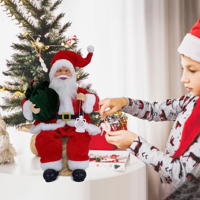 Xihbxyly Muñeco de Papá Noel Navideño, Decoración Festiva, Adorable Adorno de Mesa, Perfecto para El Hogar y La Oficina, Que Difunde Alegría Navideña, Tamaño 40 X 18 Cm, Ideal para Fiestas y Celebrac