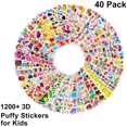 thumbnail image 2 of Sticker Sheets Stickers for Kids - 40 Different Kids Bulk Stickers 1200+ Fun Stickers for Girls Boy Stickers Kids Stickers for Toddlers Puffy Stickers Assorted Scrapbook Stickers Dress Up Sticker, 2 of 7