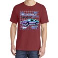 thumbnail image 2 of Wild Bobby, Ford Mustang GT The Boss Retro Neon Vintage, Cars and Trucks, Garment-Dyed Washed Look Short Sleeve Tees, Tomato, 2XL, 2 of 3
