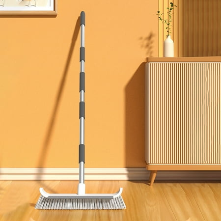 

iMESTOU Deals Clearance Sweeping Floor Scrub Brush With Long Handle 2 In 1 Scrape And Brush Tub And Tile Brush For Cleaning Bathroom Patio Kitchen Wall