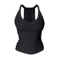 thumbnail image 5 of Sillenn Deep V Neck Racerback Tank Tops with Built In Bra for Women 2Pc Slim Fit Long Ribbed Casual Camisole Tops Lightweight Built-In Bra Layering Camisole Vests Giong Out Cami Shirts Light Ashy Xl, 5 of 8