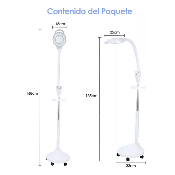 Lampara Estetica Lámpara De Pie Con Lupa 8X Luz LED Ideal Para