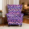 thumbnail image 3 of Eheartsgir Pink Leopard Print 2 Piece Wingback Chair Cover, Stretch Non-slip Single-Seat Wingback Armchair Covers Polyester Wingback Chair Slipcover for Living Room Bedroom, 3 of 7