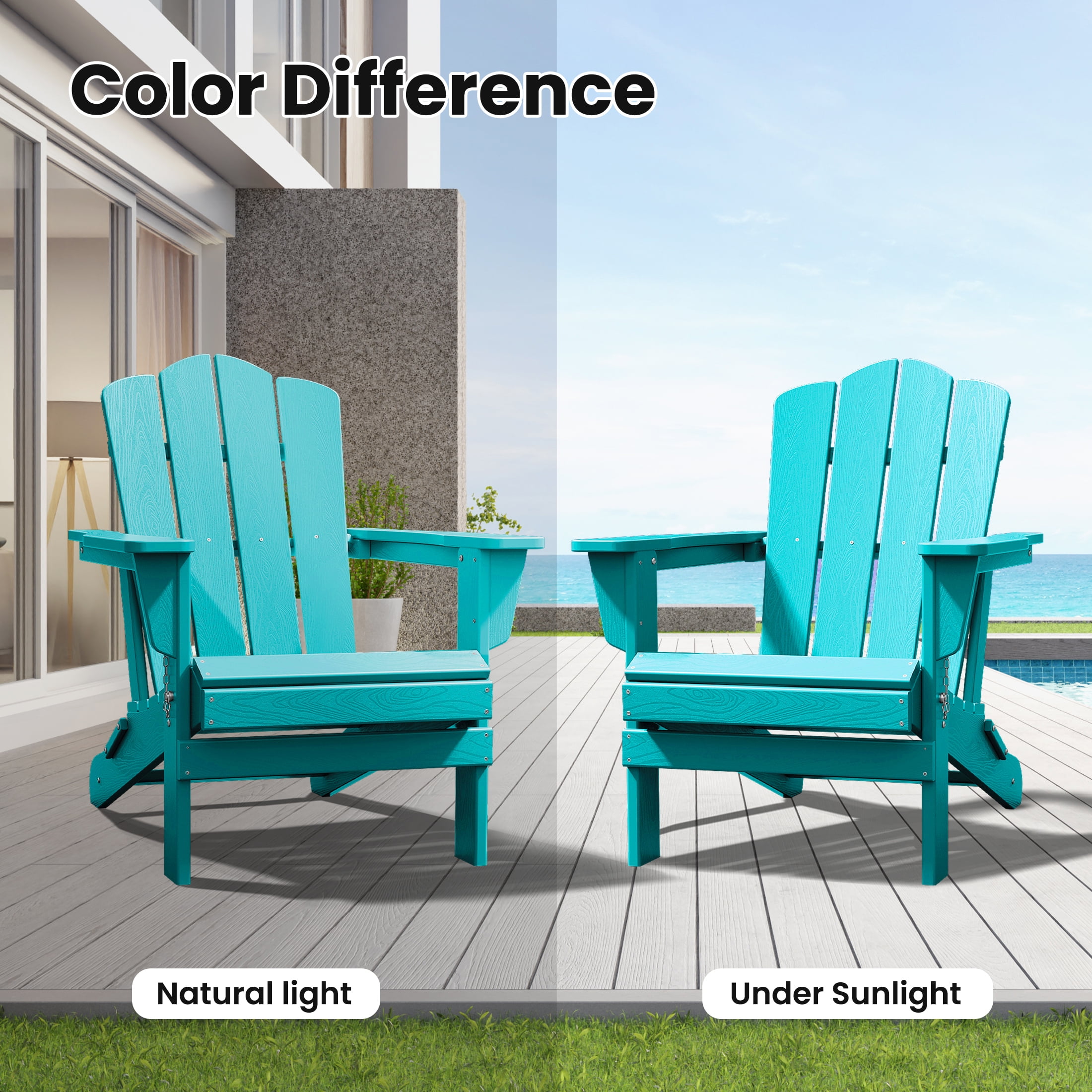 JUSTLET Adirondack Chairs - Perfect for Restaurant Patios - Walmart  Business Supplies, image size:2200x2200