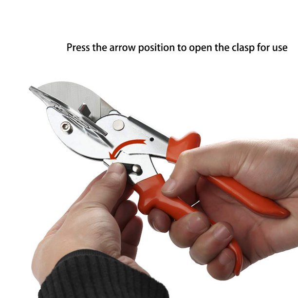 Herramientas manuales de corte de inglete de múltiples ángulos, tijeras de ángulo ajustable de 45 a 135 grados, tijeras de corte fáciles de cortar.