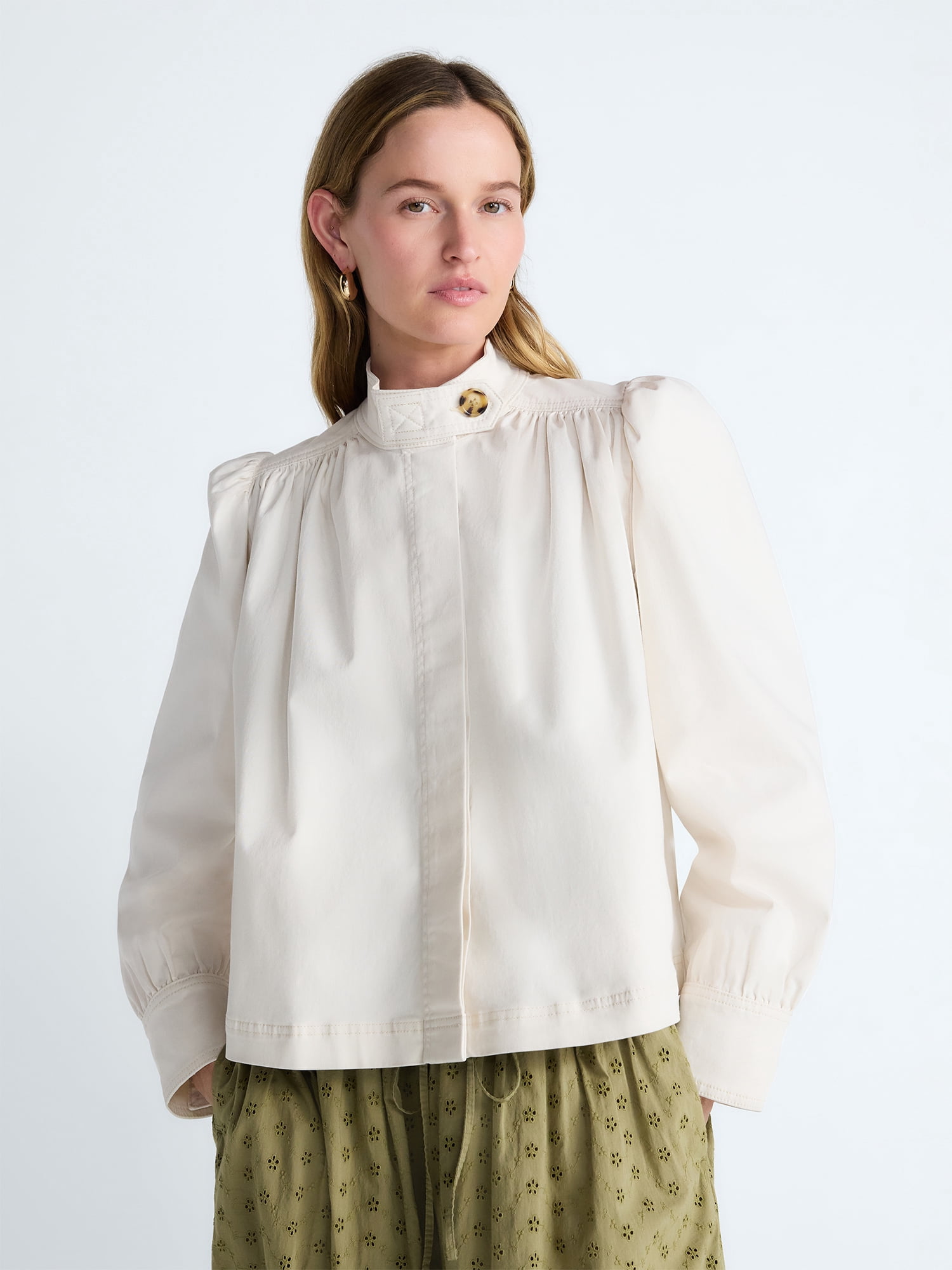 Scoop Women’s Cropped Ruched Jacket, Sizes XS-XXL