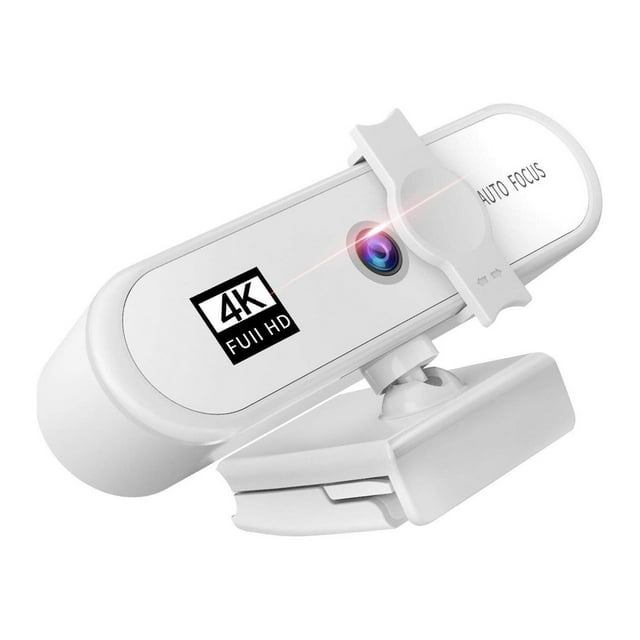 4K Full HD Streaming Webcam Autofocus for Live Broadcast Webcam Privacy Shutter 4k White