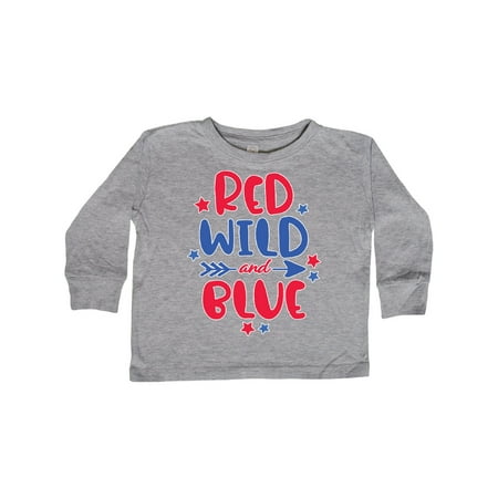 

Inktastic 4th of July Red Wild and Blue with Arrow and Stars Gift Toddler Boy or Toddler Girl Long Sleeve T-Shirt