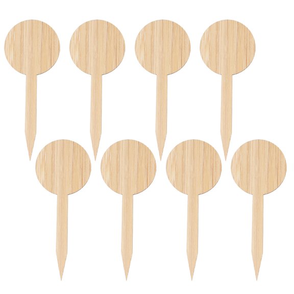 GOOHOCHY Bamboo Plant Markers Labels for Garden Tags Durable Decorative Home Use 20Pcs Khaki T Type Round Tip Style