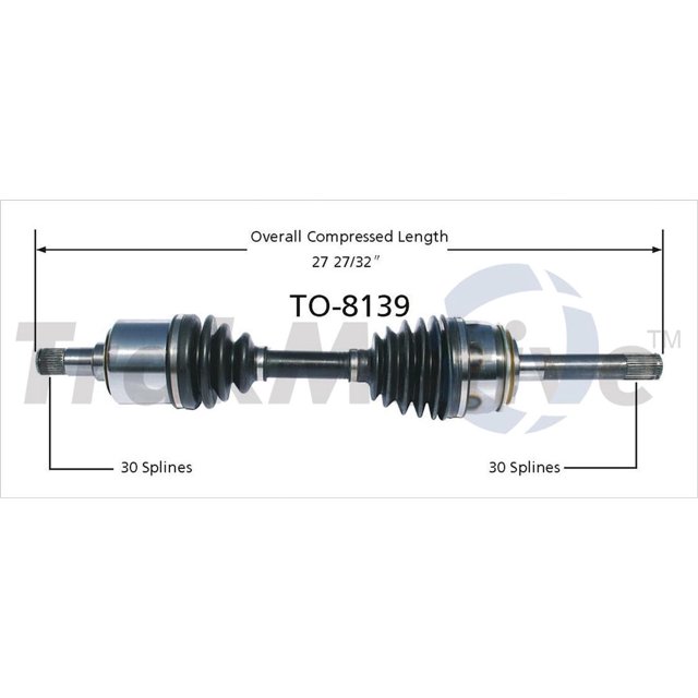 TrakMotive CV Axle Shaft TO-8139 Premium; OEM Replacement