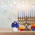 thumbnail image 3 of Hanukkah Tealight Candles Operated LED Flameless Tealight Candles Blue Star of David Menorah Hanukkah Indoor Decorations Table Centerpieces, 3 of 3