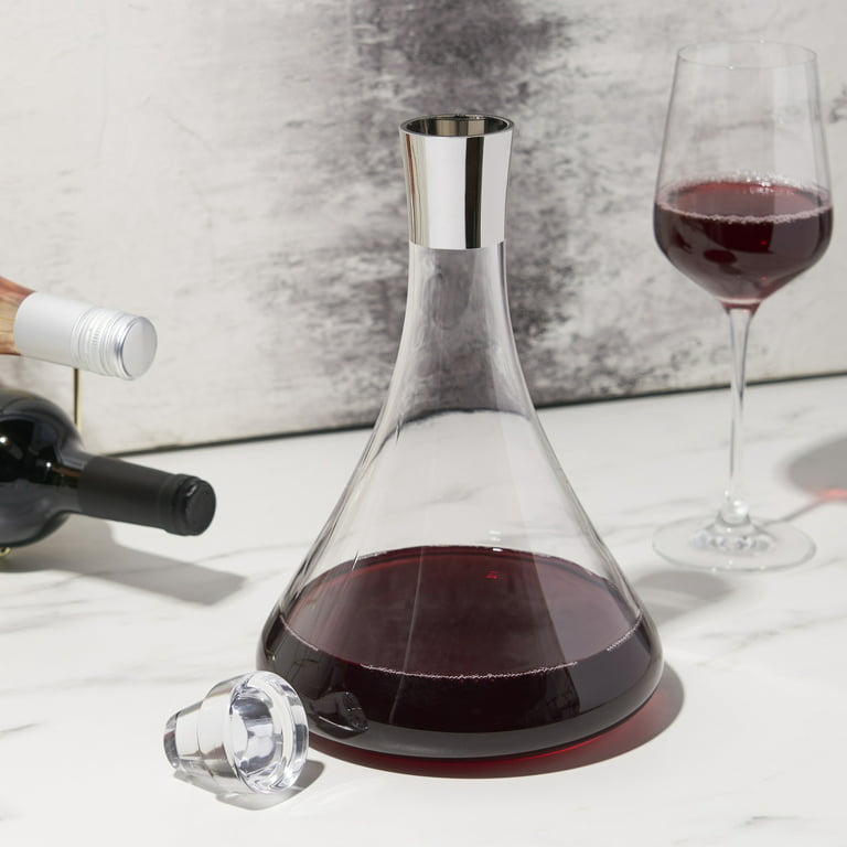 Viski Angled Wine Decanter, Glass Pitcher for Red and White Wine, Wine  Carafe, Perfect for Wine Lovers, Set of 1, 60oz