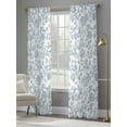 thumbnail image 5 of Light Blue Flower Semi Sheer Curtains 96 Inch Length 2 Panels Set, Vintage Farmhouse Boho Leaf Spring Sheer Kitchen Curtain Privacy Voile Window Curtain for Living Room Bedroom Rod Pocket Drapes, 5 of 7