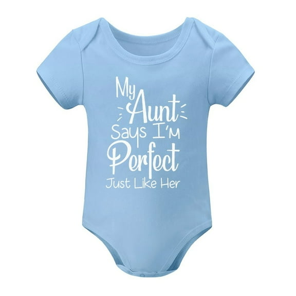 My Aunt Says I'm Perfect Just Like Her – Funny Baby Bodysuit – Cute Infant Gift from Auntie Sky Blue-style 9months