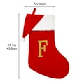 thumbnail image 3 of JeashCHAT 17" Monogram Christmas Stockings with Santa Hat, Red Velvet 26 Initial Letter Christmas Stockings with White Soft Plush Cuff, Personalized Gift Candy Bag Stocking Xmas Gifts for Family, 3 of 5