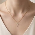 thumbnail image 2 of MomentWish Cross Necklace for Women 14K Gold Plated Moissanite Cross Pendant Easter Religious Faith Jewelry Gift, 2 of 10