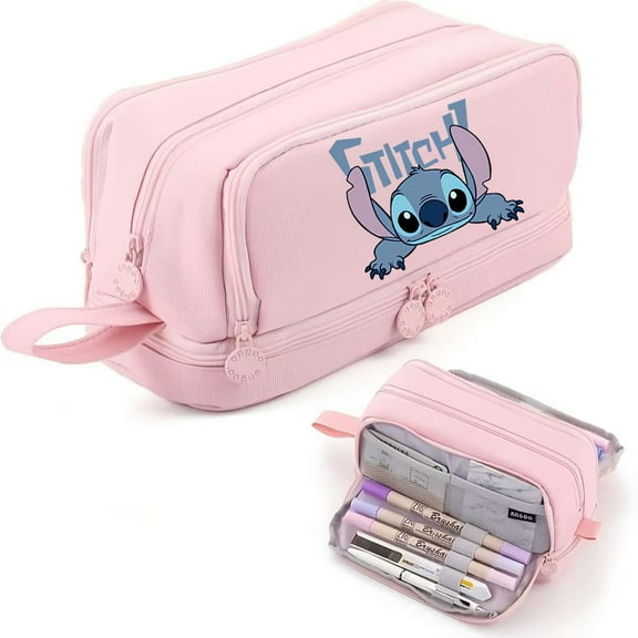 Stitch Pencil Case Large Capacity Stationery Bag Four-layer Zipper Stationery Case DIY Pencil Case