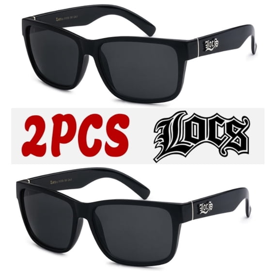 Locs 2 Pack Deal Hardcore Fashion HipHop Black Lowrider Designer Shades Sunglasses 91070