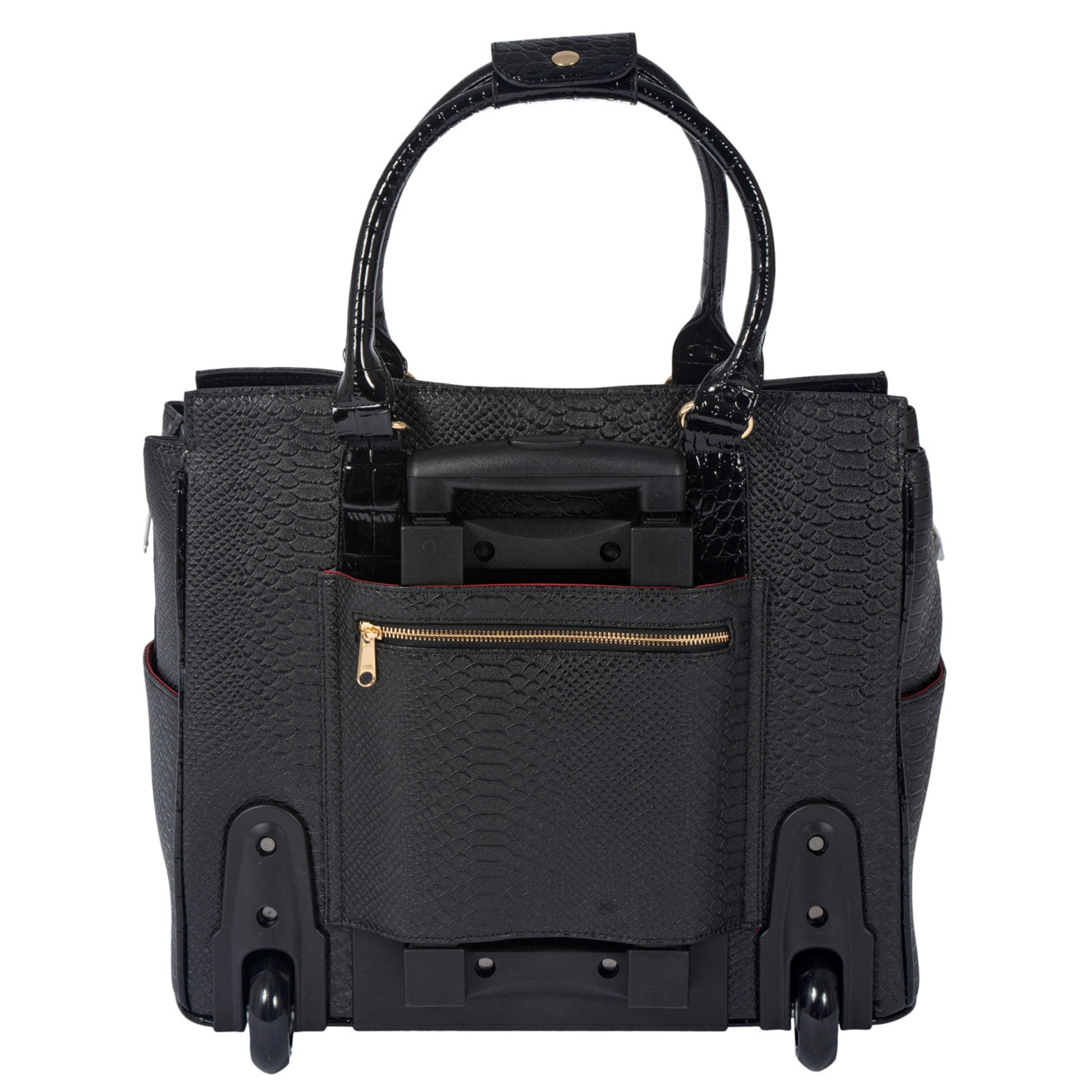 The Barrington Rolling Laptop Bag for Women | Designer Wheeled Briefcase | Fits 13-17" Laptops | JKM & Company Office Travel Computer Case