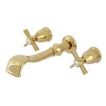 Kingston Brass KS5022ZX Millennium Two-Handle Wall Mount Roman Tub Faucet, Polished Brass