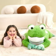 IKASA Giant Frog Stuffed Animal Plush Toy,Large Jumbo Frog 30 Green Huge Cute Soft Toys,Big Size Plushy Fluffy Fat Oversized Plushie,Gifts for Kids Girls Boys Girlfriend Children