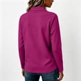 thumbnail image 4 of Hsovts Collared Preppy Women's Polo Shirt Long Sleeve Cotton Solid Shirts Tops Multiple Shades for Daily Business Street Wear Purple L, 4 of 5
